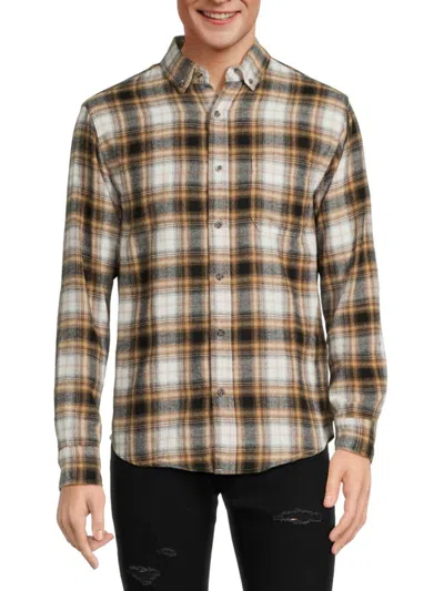 Shop Vstr Premium Men's Flannel Check Shirt In Cream Multi