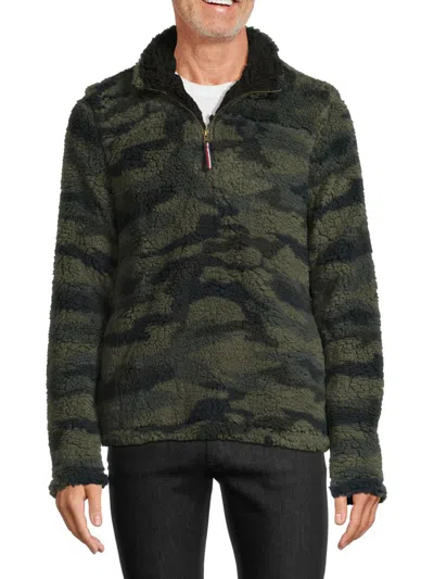 Shop Vstr Premium Men's Camo Faux Fur Pullover In Green