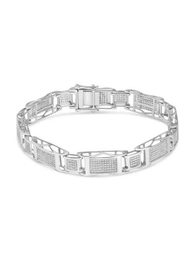 Shop Saks Fifth Avenue Men's Sterling Silver & 1.58 Tcw Diamond Bracelet