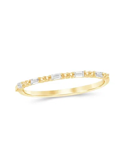 Shop Saks Fifth Avenue Women's 14k Yellow Gold & 0.060 Tcw Diamond Studded Ring