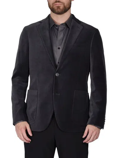 Shop Ibiza Azure Men's Modern Fit Velvet Sportcoat In Grey