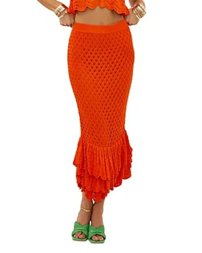Shop Beach Riot Polly Crocheted Maxi Skirt Swim Cover-up In Sunshine Haze
