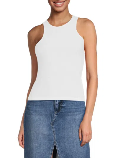 Shop French Connection Women's Tallie Highneck Tank Top In Linen White