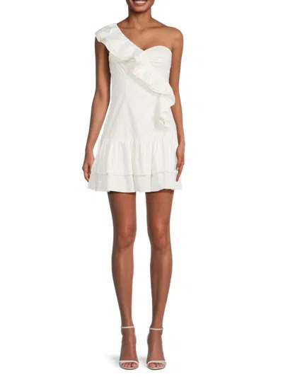 Shop French Connection Women's Florida Ruffle Mini Dress In Summer White