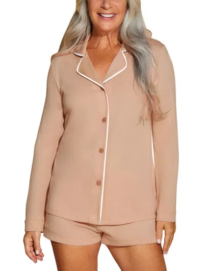 Shop Cosabella Women's Pima Cotton Blend Pajama Short Set In Copper