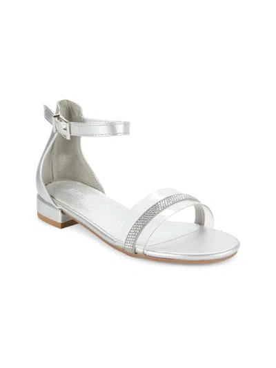 Kenneth Cole New York Girl's Bella Rey Embellished Sandals In Silver