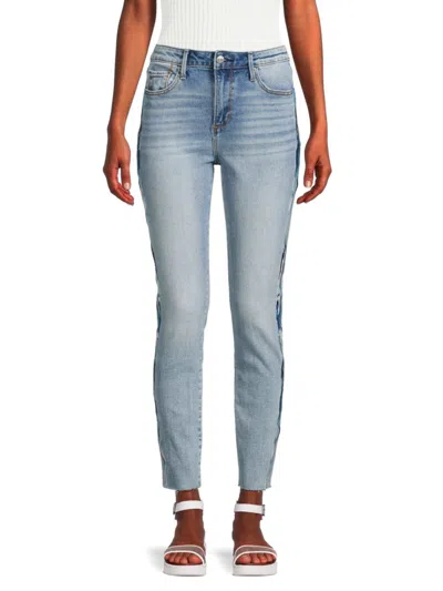 Shop Driftwood Women's Jackie Ikat Skinny Jeans In Light Wash