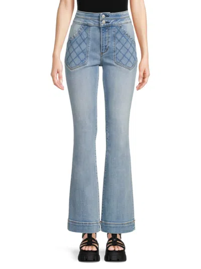 Shop Driftwood Women's Mid Rise Bootcut Jeans In Light Blue