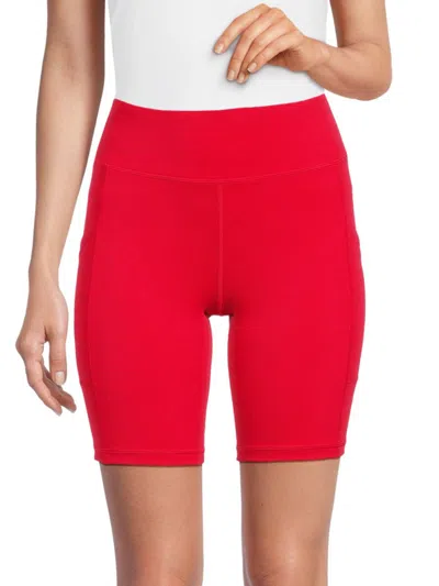 Shop Hue Women's Pep Talk Mid Rise Shorts In Pulse Red