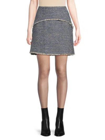 Shop Proenza Schouler Women's Tweed Mini Skirt In Blue