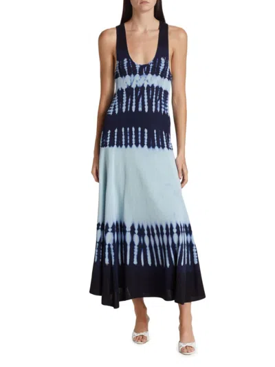 Proenza Schouler Tie-dyed Stretch-knit Maxi Dress In Blue Multi