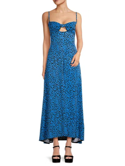 Shop Proenza Schouler Women's Abstract Print Sweetheart Maxi Dress In Turquoise