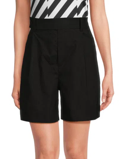 Shop Proenza Schouler Women's Linen Blend Dress Shorts In Black