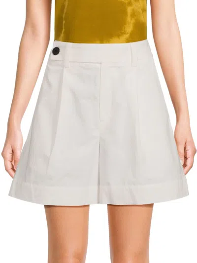 Shop Proenza Schouler Women's Linen Blend Dress Shorts In Off White