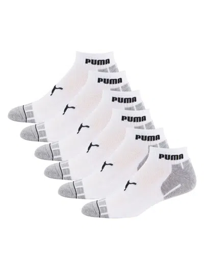 Shop Puma Men's 6-pair Logo Crew Socks In White Black