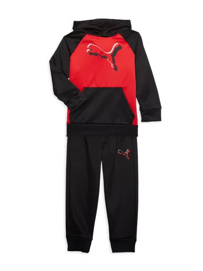 Shop Puma Little Boy's 2-piece Hoodie & Sweatpants Set In Red