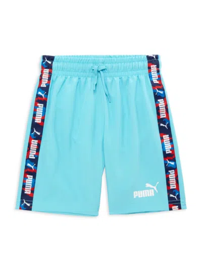 Shop Puma Little Boy's Logo Tape Shorts In Blue