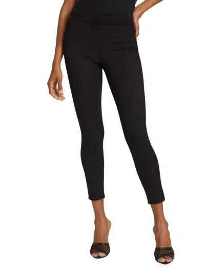 Shop L Agence Women's Nini Skinny Faux Suede Pants In Black