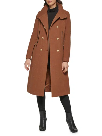 Shop Guess Women's Wool Blend Trench Coat In Vicuna
