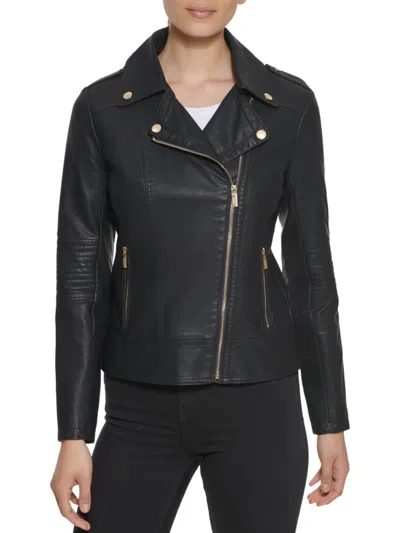 Shop Guess Women's Faux Leather Jacket In Black