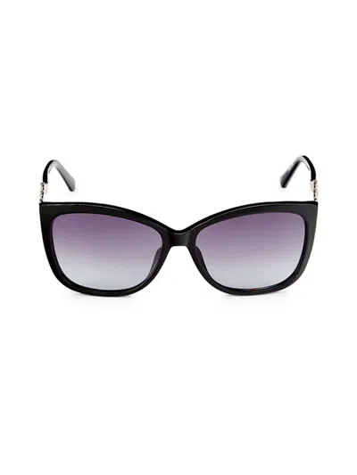 Shop Swarovski Women's 57mm Square Cat Eye Sunglasses In Black
