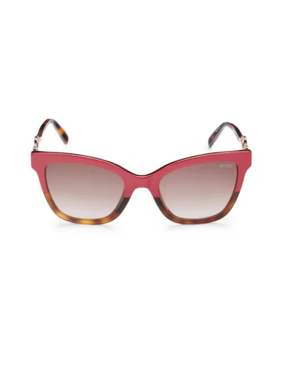 Shop Emilio Pucci Women's 54mm Clubmaster Cat Eye Sunglasses In Havana