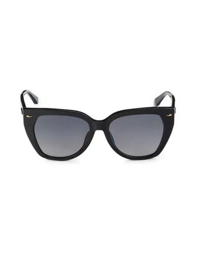 Shop Longines Women's 55mm Cat Eye Sunglasses In Black