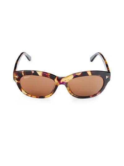 Shop Bally Women's 54mm Oval Sunglasses In Havana