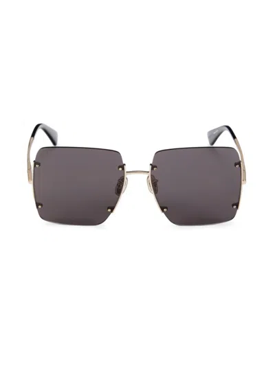Shop Max Mara Women's 60mm Butterfly Sunglasses In Gold Smoke