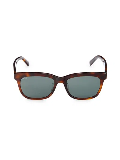 Shop Tod's Women's 55mm Rectangle Sunglasses In Brown Tortoise