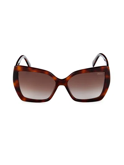 Shop Emilio Pucci Women's 58mm Butterfly Sunglasses In Havana