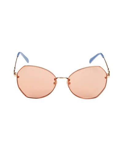 Shop Emilio Pucci Women's 61mm Butterfly Sunglasses In Gold