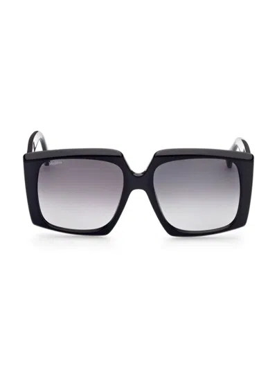 Shop Max Mara Women's 56mm Geometric Sunglasses In Black