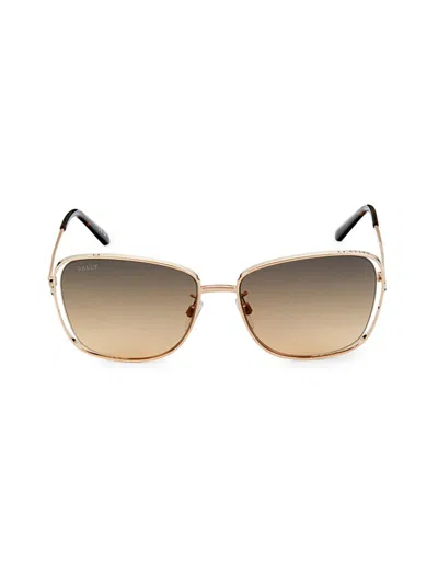 Shop Bally Women's 57mm Square Sunglasses In Rose Gold