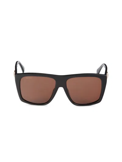 Shop Max Mara Women's 58mm Square Sunglasses In Black Brown