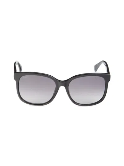 Shop Max Mara Women's 57mm Square Sunglasses In Black