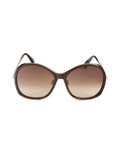 Shop Max Mara Women's 60mm Butterfly Sunglasses In Brown