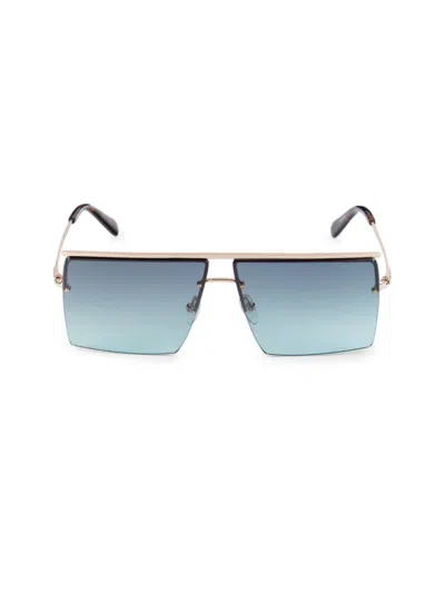 Shop Emilio Pucci Women's 62mm Rectangle Sunglasses In Blue Black