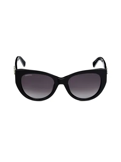 Shop Swarovski Women's 53mm Cat Eye Sunglasses In Black