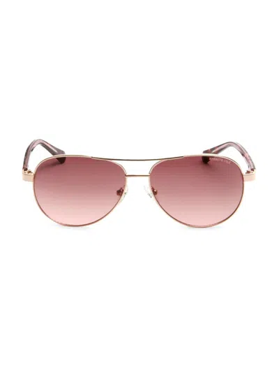 Kenneth Cole Metal Aviator Sunglasses In Beige