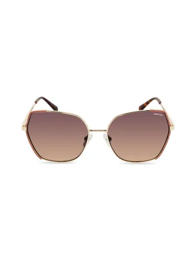 Shop Kenneth Cole Women's 60mm Square Sunglasses In Gold