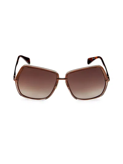 Shop Max Mara Women's 61mm Butterfly Sunglasses In Brown