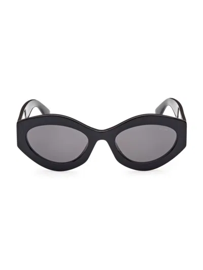 Shop Emilio Pucci Women's 54mm Geometric Sunglasses In Black