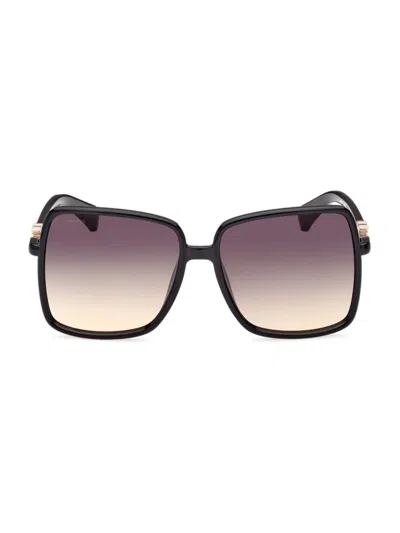 Shop Max Mara Women's Emme 58mm Square Sunglasses In Black