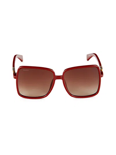 Shop Max Mara Women's 58mm Square Sunglasses In Brown