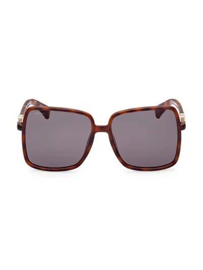 Shop Max Mara Women's Emme 58mm Square Sunglasses In Brown