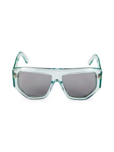 Shop Bally Women's 60mm Geometric Sunglasses In Blue