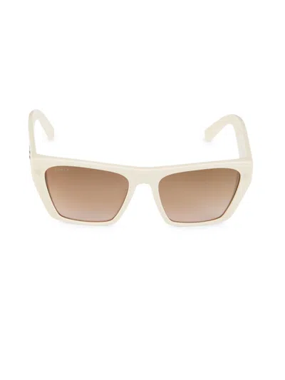 Shop Bally Women's 55mm Rectangle Sunglasses In White Brown