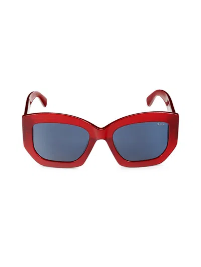 Shop Emilio Pucci Women's 54mm Geometric Sunglasses In Red Multi