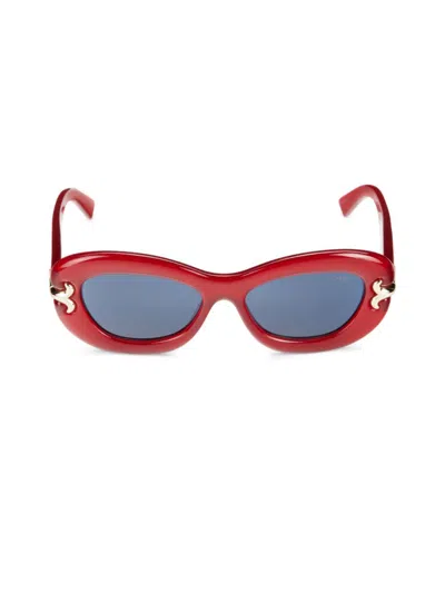 Shop Emilio Pucci Women's 52mm Oval Sunglasses In Red Multi